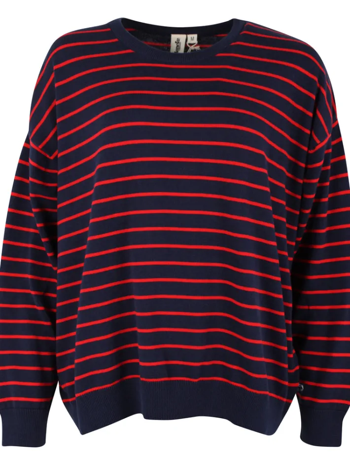 danemeadow_cotton_knit_sw_5-1.webp Danemeadow Cotton Knit Sweater Dk Navy/Summer Red
