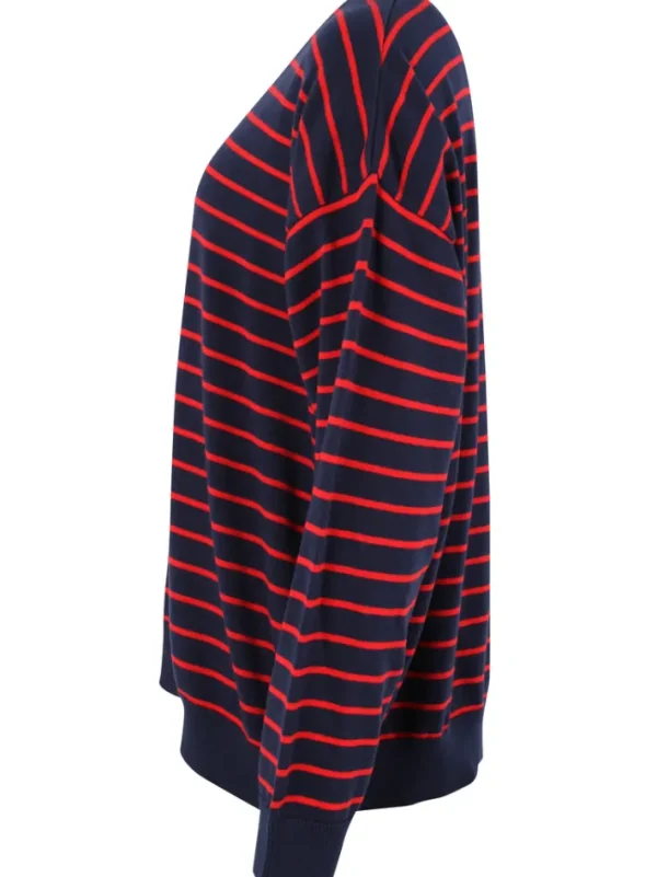 Danemeadow Cotton Knit Sweater Dk Navy/Summer Red