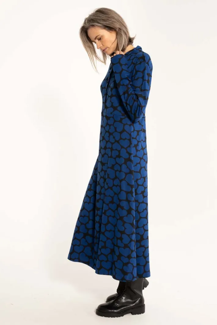 danemusical_interlock_dre_1.webp Danemusical Interlock Dress Deep Blue HEARTTHROB