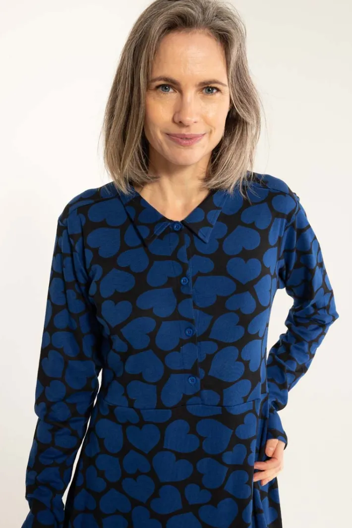 danemusical_interlock_dre_3.webp Danemusical Interlock Dress Deep Blue HEARTTHROB