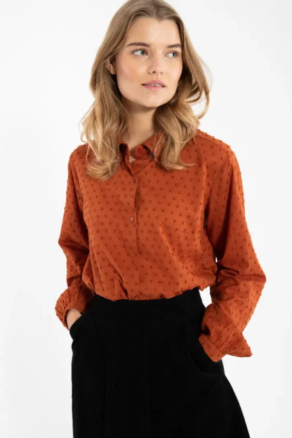 Danenovember Cotton Dot Shirt Rust