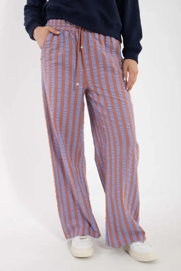 Danenynne Seersucker Pants Light Rust/Purple