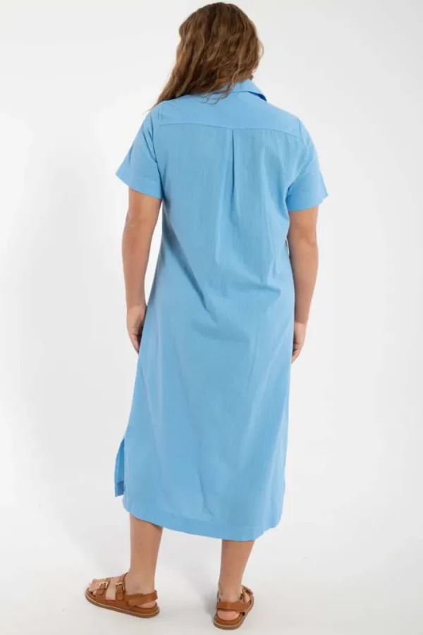 Danepippi SS Seersucker Dress Sky Blue
