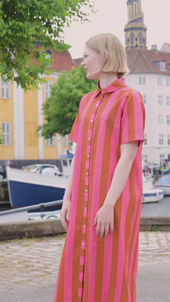 Danepippi SS Smooth Poplin Dress Bright Pink/Light Rust