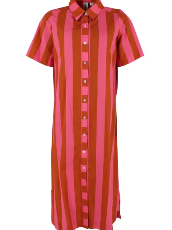 Danepippi SS Smooth Poplin Dress Bright Pink/Light Rust