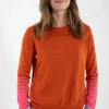Danepool Cotton Knit Sweater Light Rust/Bright Pink/Lilla