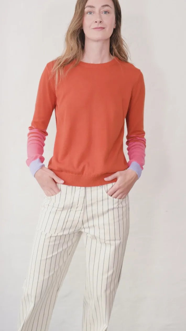 danepool_cotton_knit_swea_4.webp Danepool Cotton Knit Sweater Light Rust/Bright Pink/Lilla