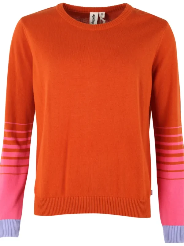 Danepool Cotton Knit Sweater Light Rust/Bright Pink/Lilla