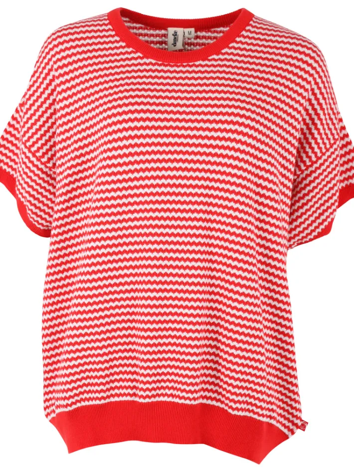 danepopcorn_pearl_knit_sw_5.webp Danepopcorn Pearl Knit Sweater Tee Summer Red/Chalk
