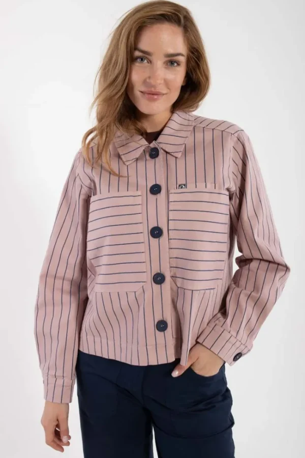 Daneprairie Stretch Canvas Jacket Rose Beige/Dk Navy