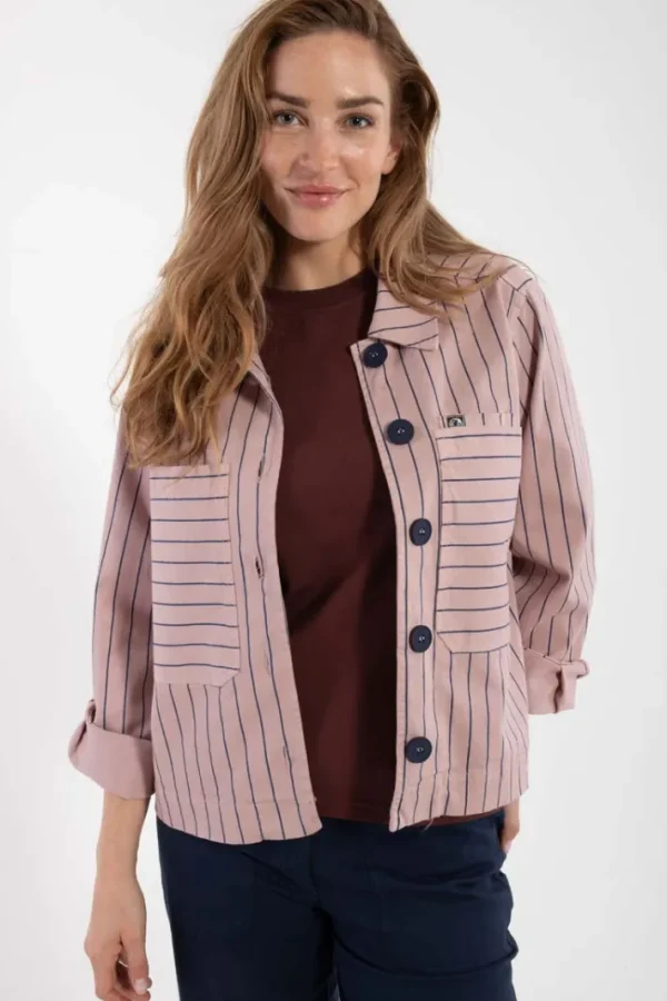 Daneprairie Stretch Canvas Jacket Rose Beige/Dk Navy