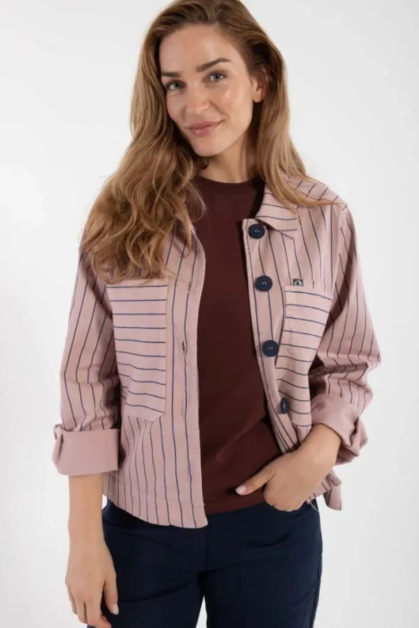 Daneprairie Stretch Canvas Jacket Rose Beige/Dk Navy