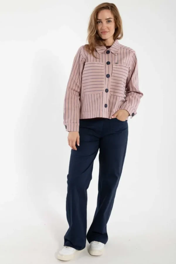 Daneprairie Stretch Canvas Jacket Rose Beige/Dk Navy