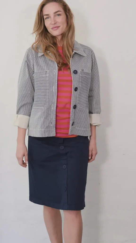 Daneprairie Stretch Canvas Jacket Dk Navy/Chalk