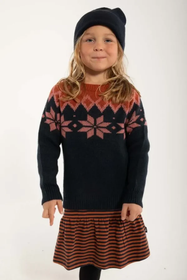 Danepulk Sweater Dk Navy/Old Rose/Brick