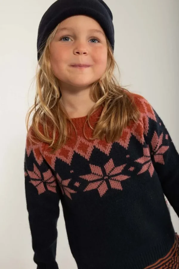 Danepulk Sweater Dk Navy/Old Rose/Brick