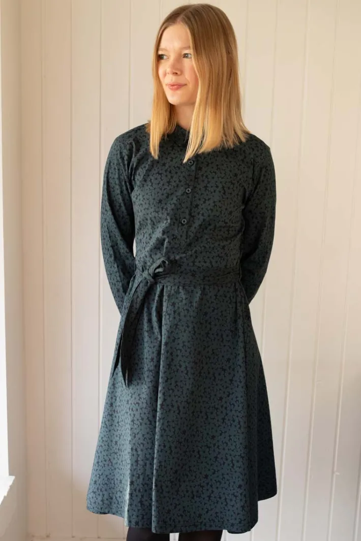 daneribe_poplin_dress_dar_0.webp Daneribe Poplin Dress Dark Slate FLOWERY