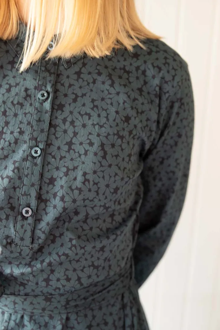 daneribe_poplin_dress_dar_1.webp Daneribe Poplin Dress Dark Slate FLOWERY