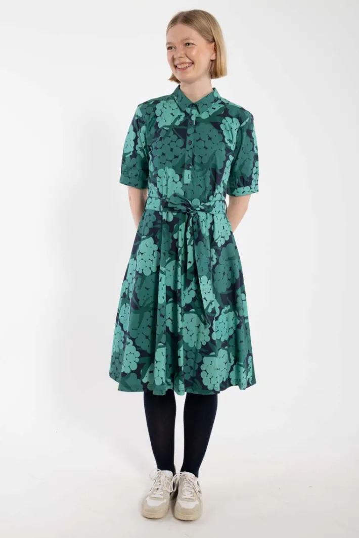 daneribe_poplin_stretch_s_0.webp Daneribe Poplin Stretch SS Dress Dk Navy MAXIBERRY