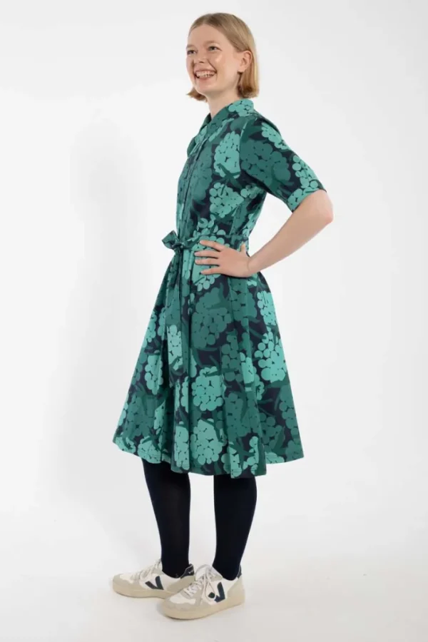 Daneribe Poplin Stretch SS Dress Dk Navy MAXIBERRY