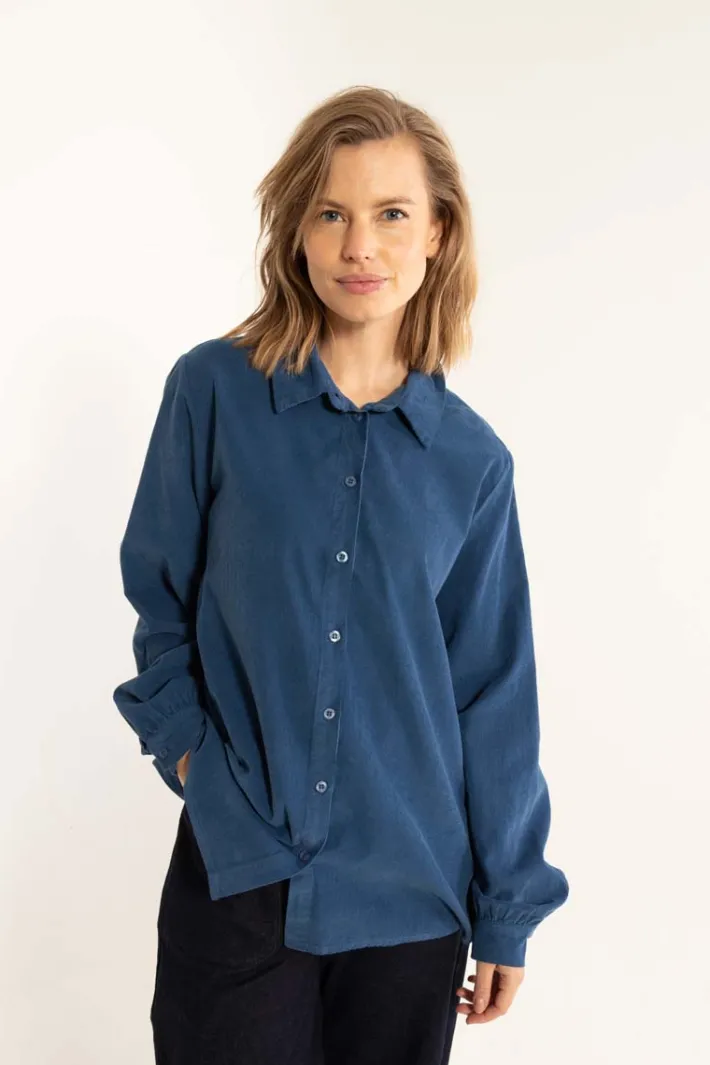 danerosemary_cord_shirt_d_0.webp Danerosemary Cord Shirt Deep Blue