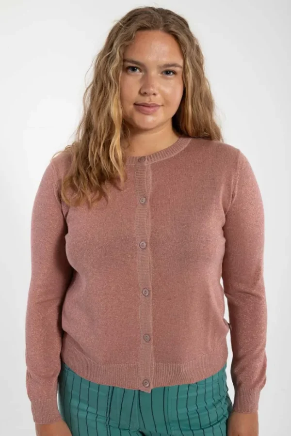 Danesaga Glitter Cardigan Rose Beige