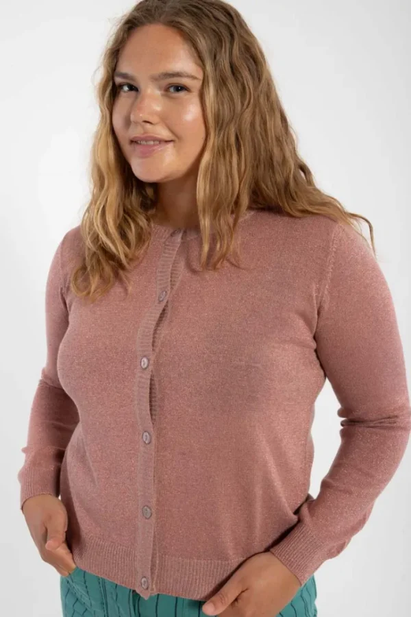 Danesaga Glitter Cardigan Rose Beige
