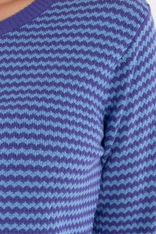 Danesaga Pearl Knit Cardigan Cold Purple/Waterblue