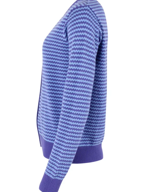Danesaga Pearl Knit Cardigan Cold Purple/Waterblue