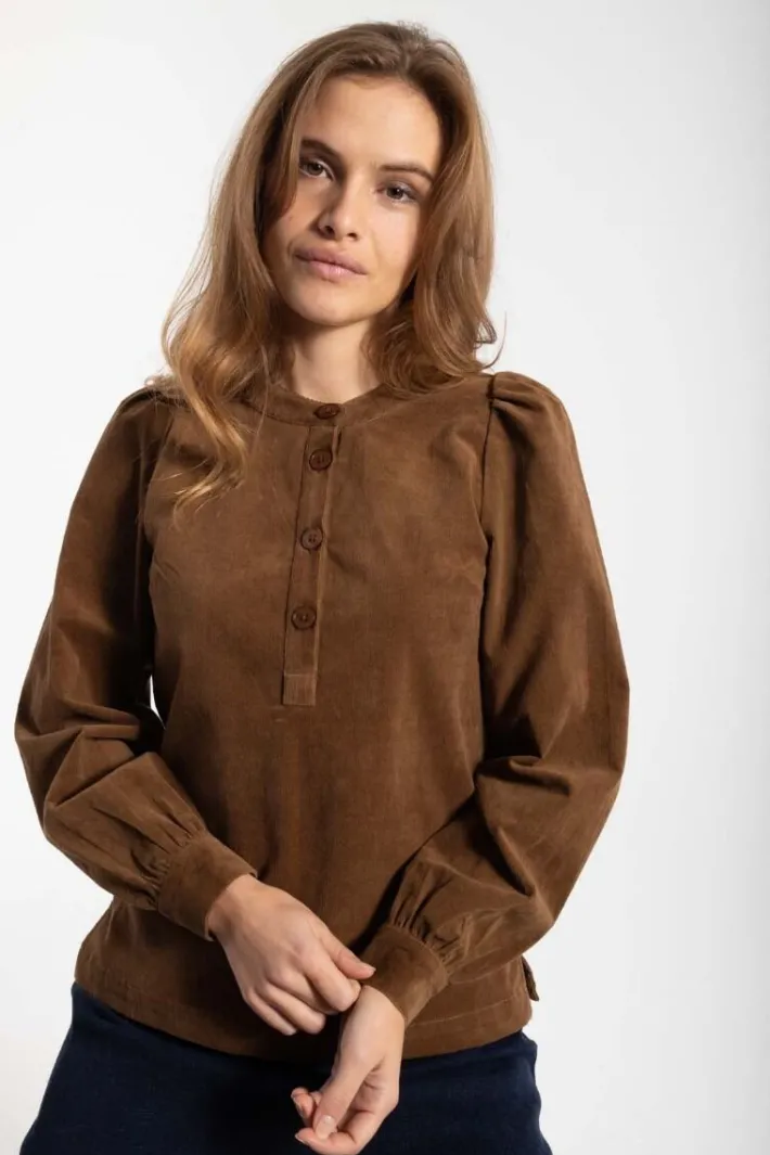 danesanna_cord_stretch_sh_5.webp Danesanna Cord Stretch Shirt Brown Beige