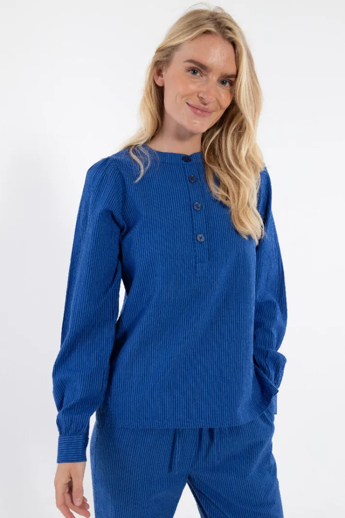 danesanna_searsucker_shir_0.webp Danesanna Searsucker Shirt Deep Marine/Klein Blue