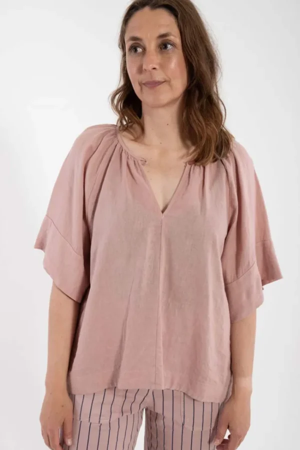 Daneshade Modal Linnen Top Rose Beige