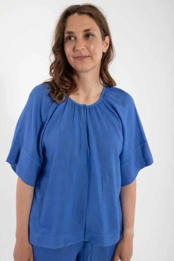 Daneshade Modal Linnen Top Cold Blue