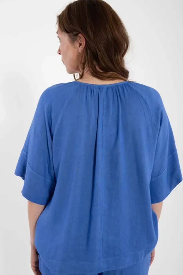 Daneshade Modal Linnen Top Cold Blue