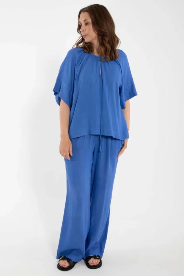Daneshade Modal Linnen Top Cold Blue