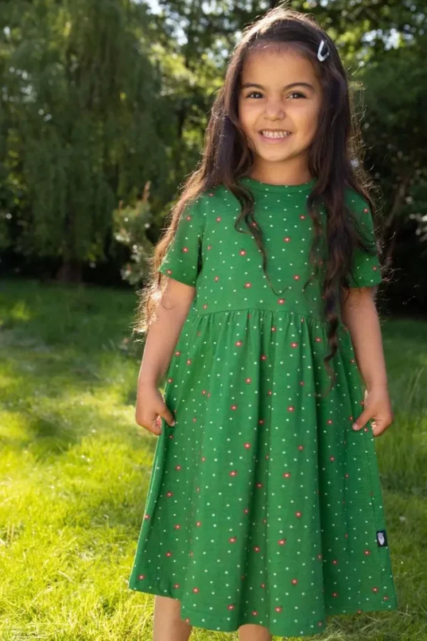 Daneshellfish Slub Dress Grass Green SPRINKLE