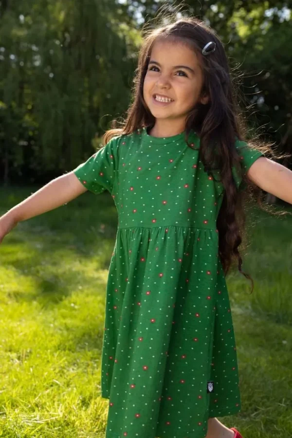 Daneshellfish Slub Dress Grass Green SPRINKLE