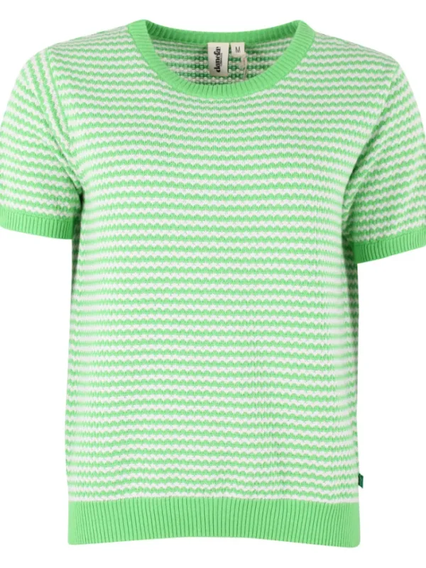 Danesilver Pearl Knit Sweater Tee Bright Green/Chalk