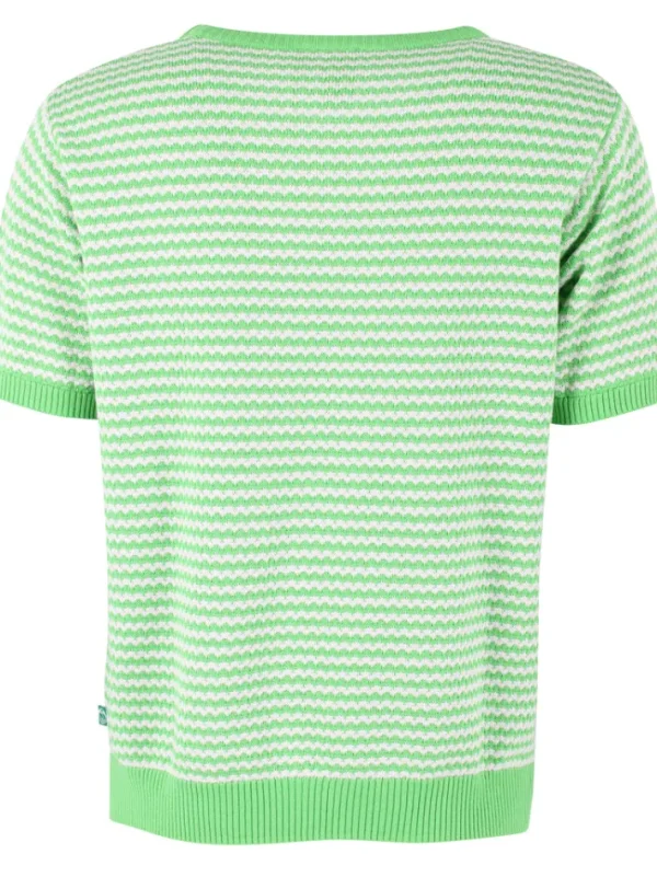 Danesilver Pearl Knit Sweater Tee Bright Green/Chalk