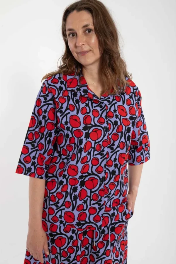 Danesolidary Poplin Stretch Shirt Lilla POPPY