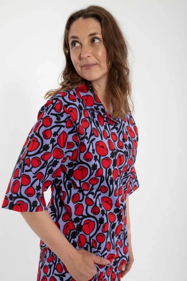 Danesolidary Poplin Stretch Shirt Lilla POPPY