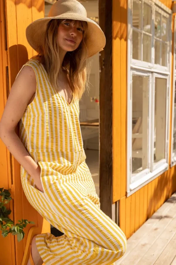 Danesolstice Searsucker Suit Faded Yellow/Chalk