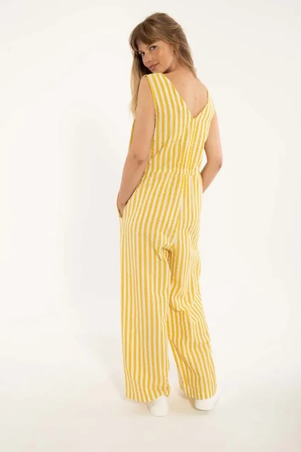 Danesolstice Searsucker Suit Faded Yellow/Chalk