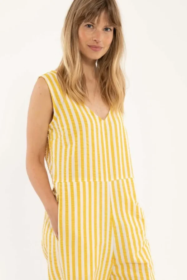 Danesolstice Searsucker Suit Faded Yellow/Chalk