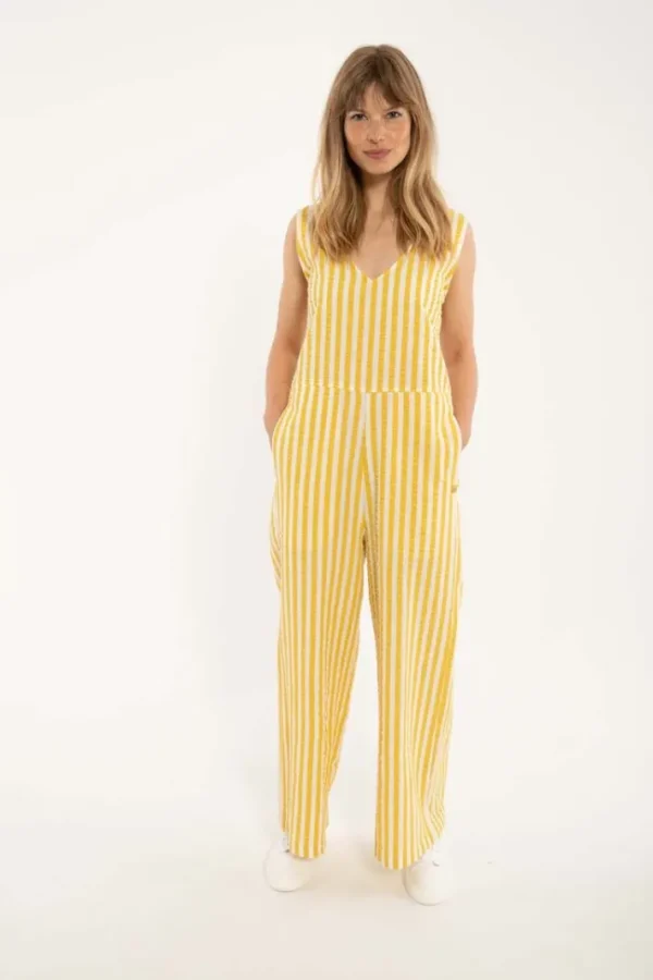 Danesolstice Searsucker Suit Faded Yellow/Chalk