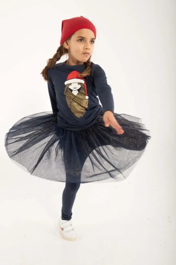 Danesparkle Skirt Navy Glitter