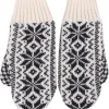 Danestay Warm Wool Mittens White/Dk Grey