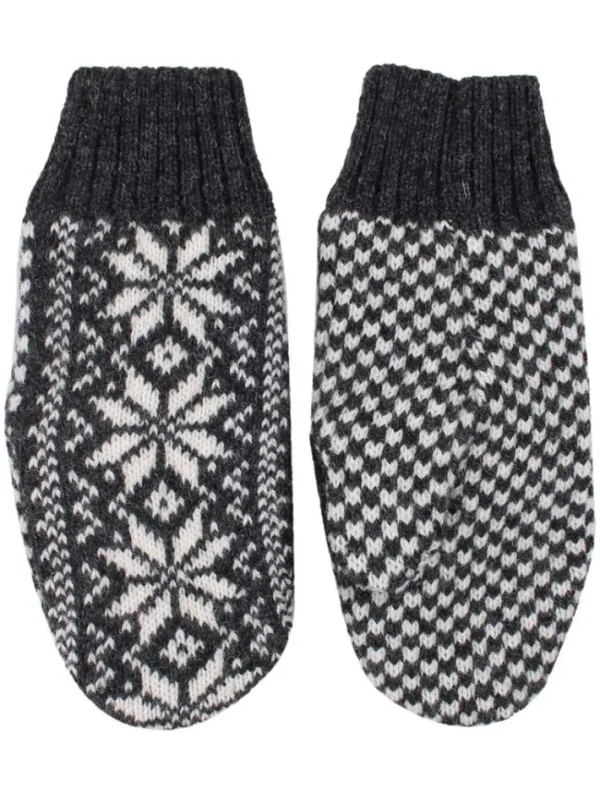 Danestay Warm Wool Mittens Dk grey/White