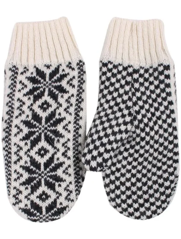 Danestay Warm Wool Mittens White/Dk Grey