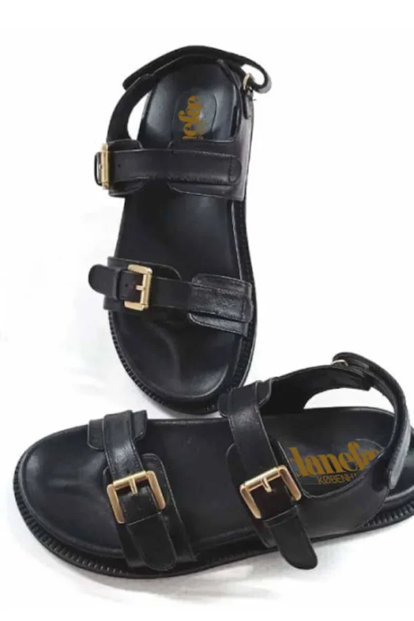 Danesummer Leather Sandals Black